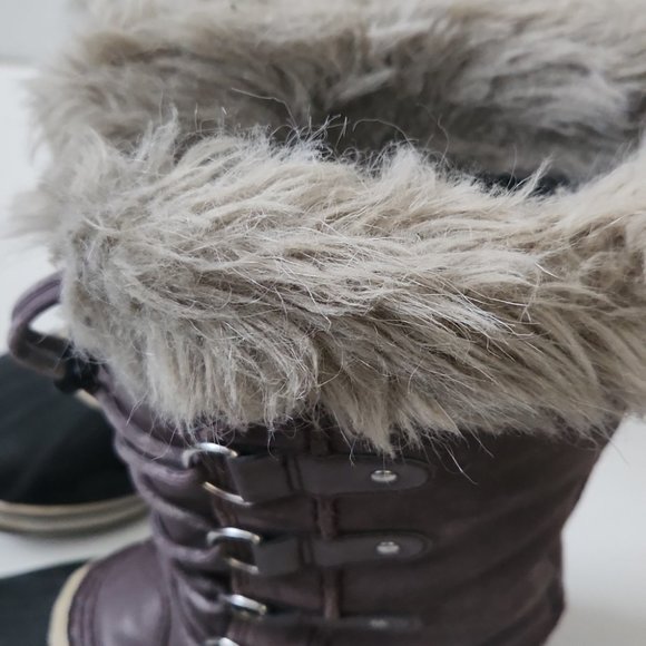 *SOLD* SOREL | Joan of Arctic winter boots suede leather purple girls sz 4 - Picture 3 of 9